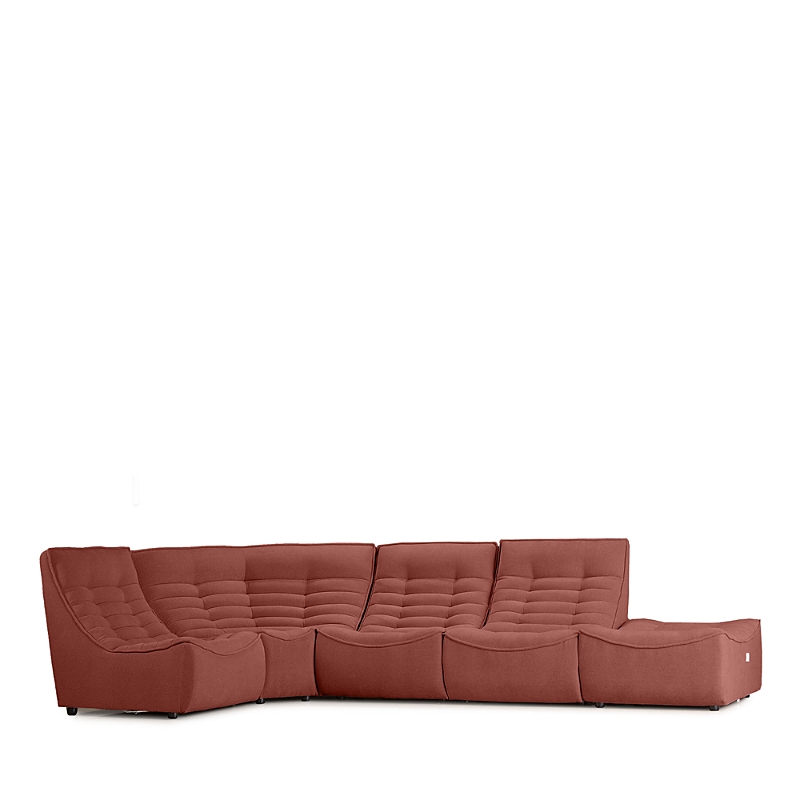 Giuseppe Nicoletti Trattino 5 Piece Power Reclining Sectional In Riccio Arancio