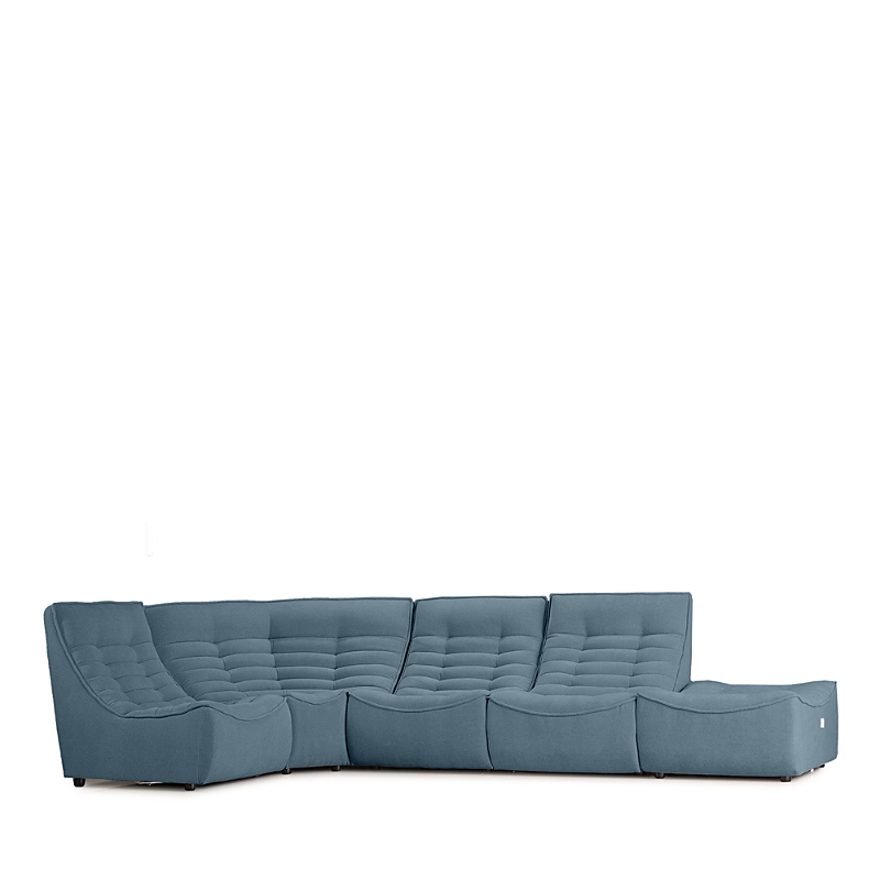 Giuseppe Nicoletti Trattino 5 Piece Power Reclining Sectional In Riccio Celeste