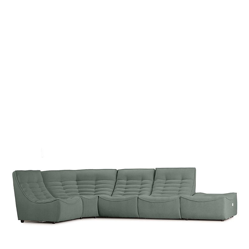Giuseppe Nicoletti Trattino 5 Piece Power Reclining Sectional In Riccio Menta