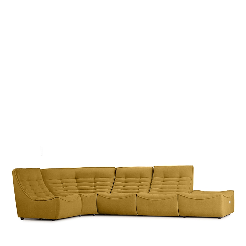 Giuseppe Nicoletti Trattino 5 Piece Power Reclining Sectional In Riccio Giallo