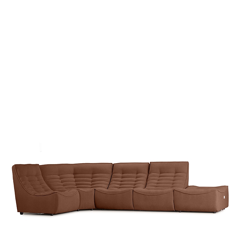 Giuseppe Nicoletti Trattino 5 Piece Power Reclining Sectional In Riccio Ocra