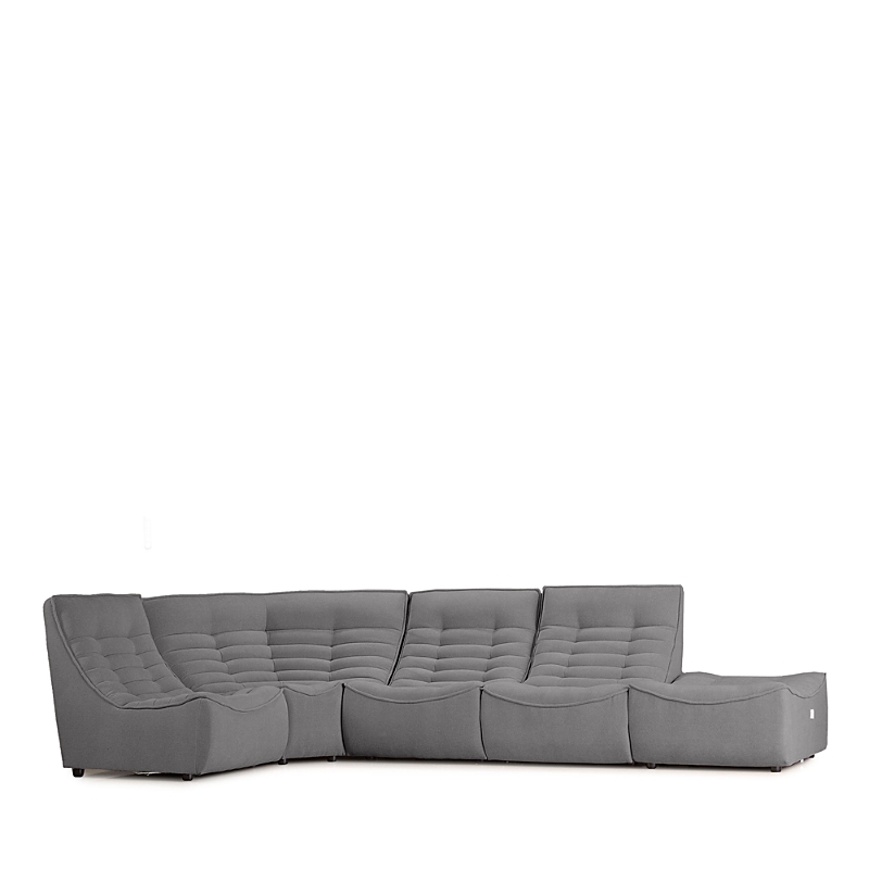 Giuseppe Nicoletti Trattino 5 Piece Power Reclining Sectional In Riccio Fumo