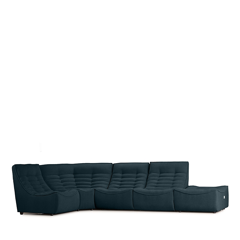 Giuseppe Nicoletti Trattino 5 Piece Power Reclining Sectional In Riccio Verde