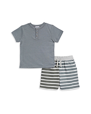 Shop Splendid Boys' Mixed Striped Shorts Set - Little Kid In Slate