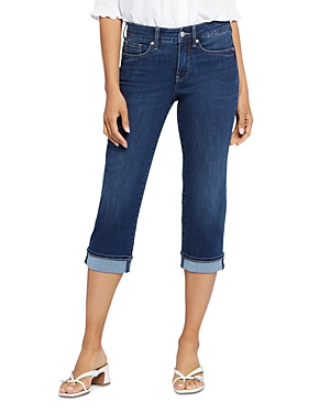 Shop Nydj Petite Marilyn Cuffed Cropped Straight Jeans In Cambridge