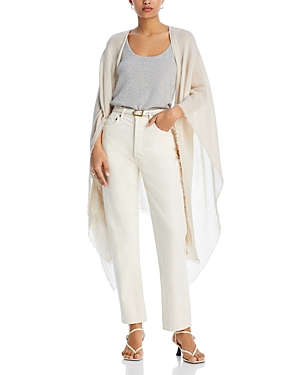 Vince Cotton Gauze Cape In White Clay