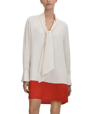 Reiss Marta Color Blocked Tie Neck Dress