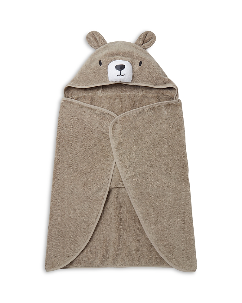 Mori Unisex Cotton Bear Hooded Bath Towel - Little Kid In Taupe