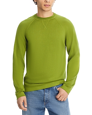 Shop Officine Generale Nate Wool Regular Fit Crewneck Sweater In Fresh Green