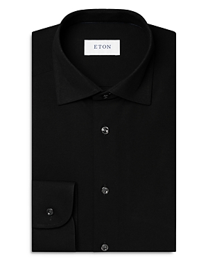 Shop Eton Slim Fit Solid 4flex Stretch Dress Shirt In Black