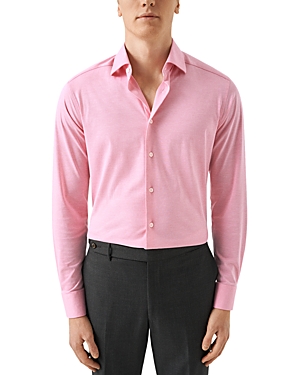 Shop Eton Slim Fit Solid 4flex Stretch Dress Shirt In Medium Pink