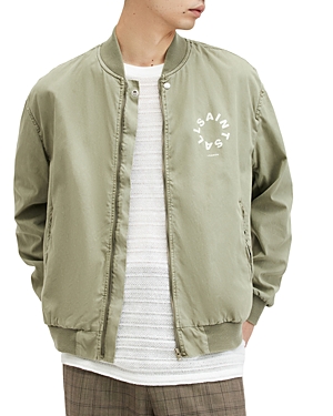 Shop Allsaints Tierra Faded Bomber Jacket In Herb Green