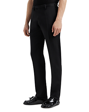 Emporio Armani Slim Fit Stretch Trousers In Solid Black