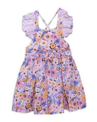 Girls' Flowers Ruffle Sleeve Dress - Little Kid, Big Kid