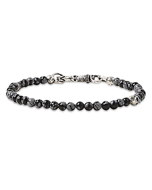 John Varvatos Skull Bead Bracelet In Black