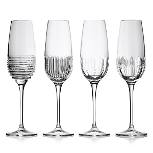 Shop Waterford Mixology Champagne Flute, Mixed Set Of 4 In Clear