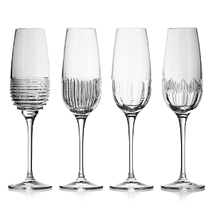 Waterford Mixology Mixed Crystal Flute Glasses 335ml Set Of Four In Clear