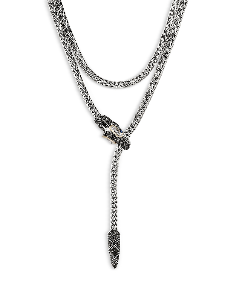 John Hardy Sterling Silver & 14K Gold Naga Mixed Stone Lariat Necklace, 36