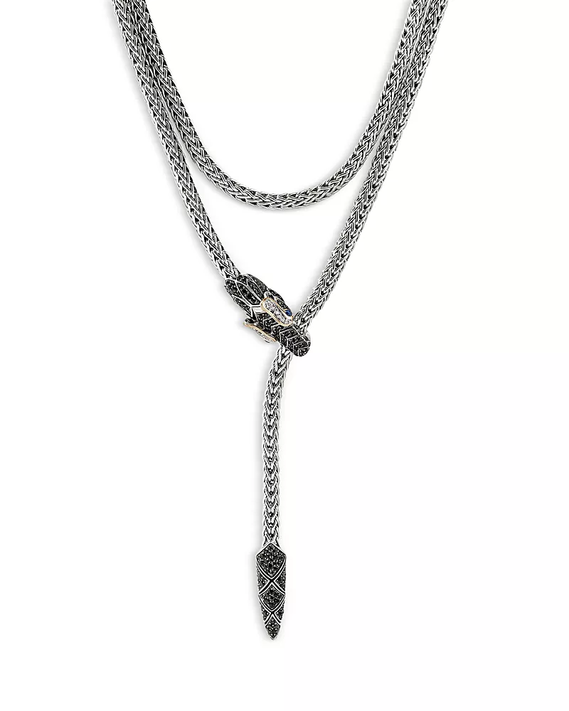John Hardy Sterling Silver & 14K Gold Naga Mixed Stone Lariat Necklace, 36