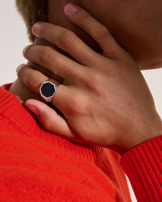 Men's Sterling Silver Onyx Signet Ring