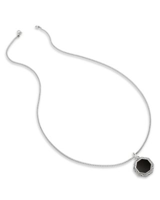 Men's Sterling Silver Onyx Pendant Necklace, 22"