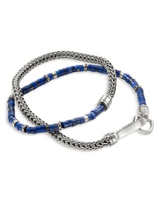 Sterling Silver Heishi Gemstone Wrap Bracelet