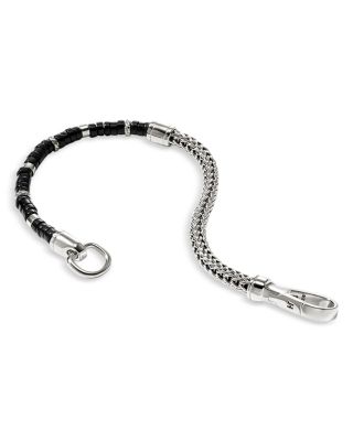 Sterling Silver Heishi Black Onyx Beaded Flex Bracelet