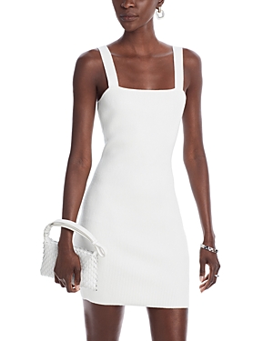 Aqua Ribbed Sleeveless Bodycon Dress - 100% Exclusive In White