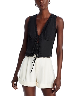 Aqua Sleeveless Lace Up Top - 100% Exclusive In Black