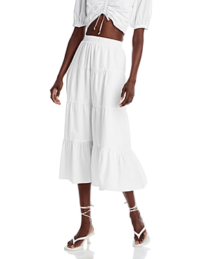 Aqua Tiered Midi Skirt - 100% Exclusive In White