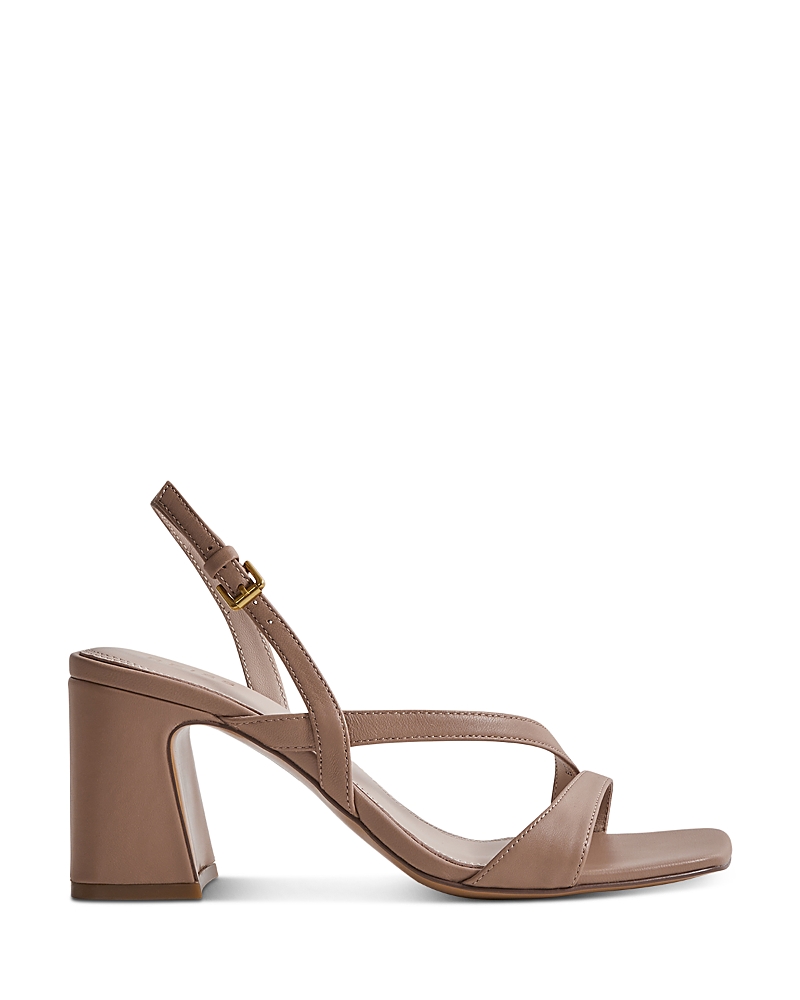 Reiss Womens Nude Alice Block-heel Leather Sandals Eur 41 / 8 Uk In Nude