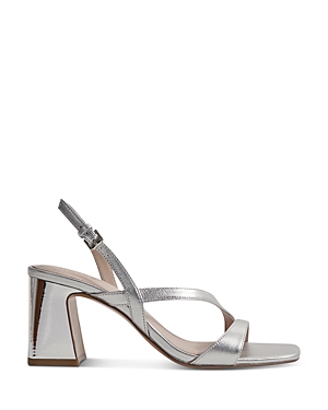 Reiss Silver Alice Strappy Leather Heeled Sandals In Silver