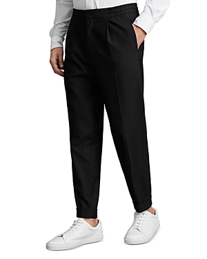 Shop Reiss Brighton Relaxed Fit Pleated Pants In Black