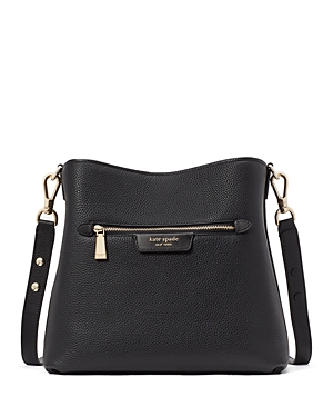 Shop Kate Spade New York Hudson Pebbled Leather Shoulder Bag In Black