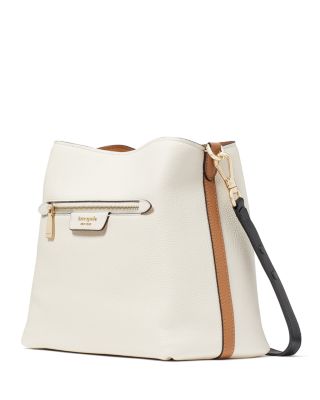 Hudson Color Blocked Pebbled Leather Shoulder Bag