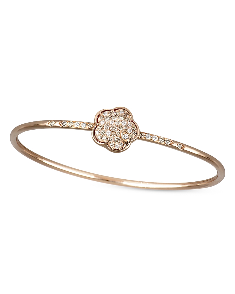 Pasquale Bruni 18k Rose Gold Petit Joli Diamond Flower Bangle Bracelet - Exclusive In Rose Gold