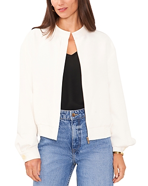 Shop Vince Camuto Stand Collar Bomber Jacket In New Ivory