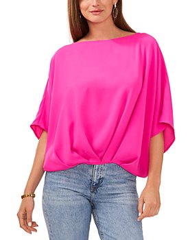Vince Camuto Women's Pink Long Sleeve Off The Shoulder Rumple Blouse –  COUTUREPOINT