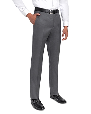 Shop Santorelli Loro Piana Wool Regular Fit Dress Pants In Grey