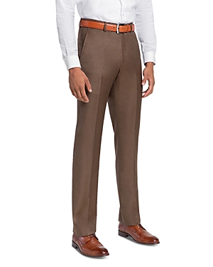 Santorelli Loro Piana Wool Regular Fit Dress Pants In Tobacco