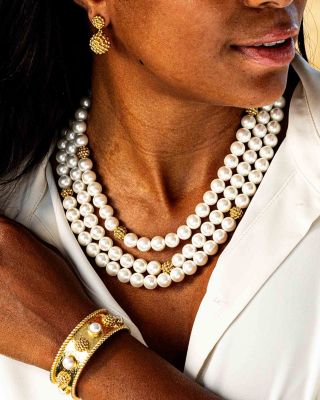 Berry & Bead Triple Strand Necklace, 18"