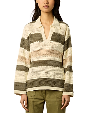 Gerard Darel Lea Collared Striped Sweater