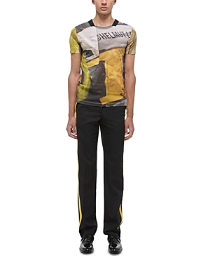 Shop Helmut Lang Abstract Printed Logo Tee In Yellow Car Print