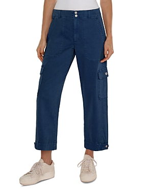 Shop Liverpool Los Angeles Utility Crop Soft Stretch Twill Pants In Indigo Dusk