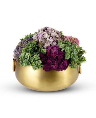 Alba Gold-tone Sedum Arrangement