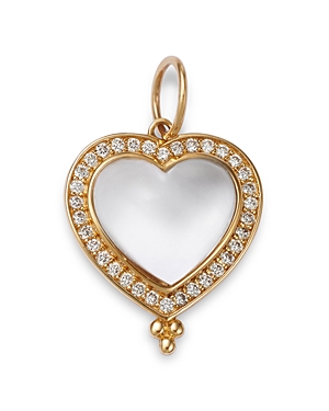 Nina Gilin 14K Yellow Gold Moonstone and Diamond Cut Out Heart Charm
