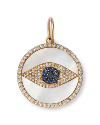 Nina Gilin - 14K Yellow Gold Eye of Protection Diamond & Sapphire Pendant