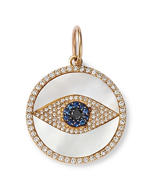 Nina Gilin 14K Yellow Gold Eye of Protection Diamond & Sapphire Pendant
