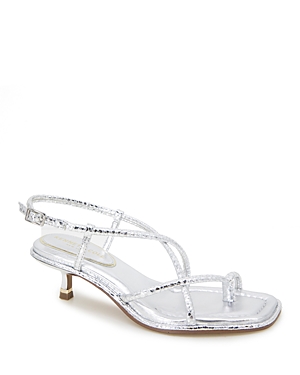 Shop Kenneth Cole Women's Ginger Strappy Toe Ring Sandals In Silver Snake