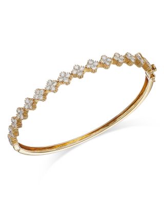 Bloomingdale's Fine Collection Diamond Mini Cluster Bangle Bracelet in 14K Yellow Gold, 2.10 ct. t. w.